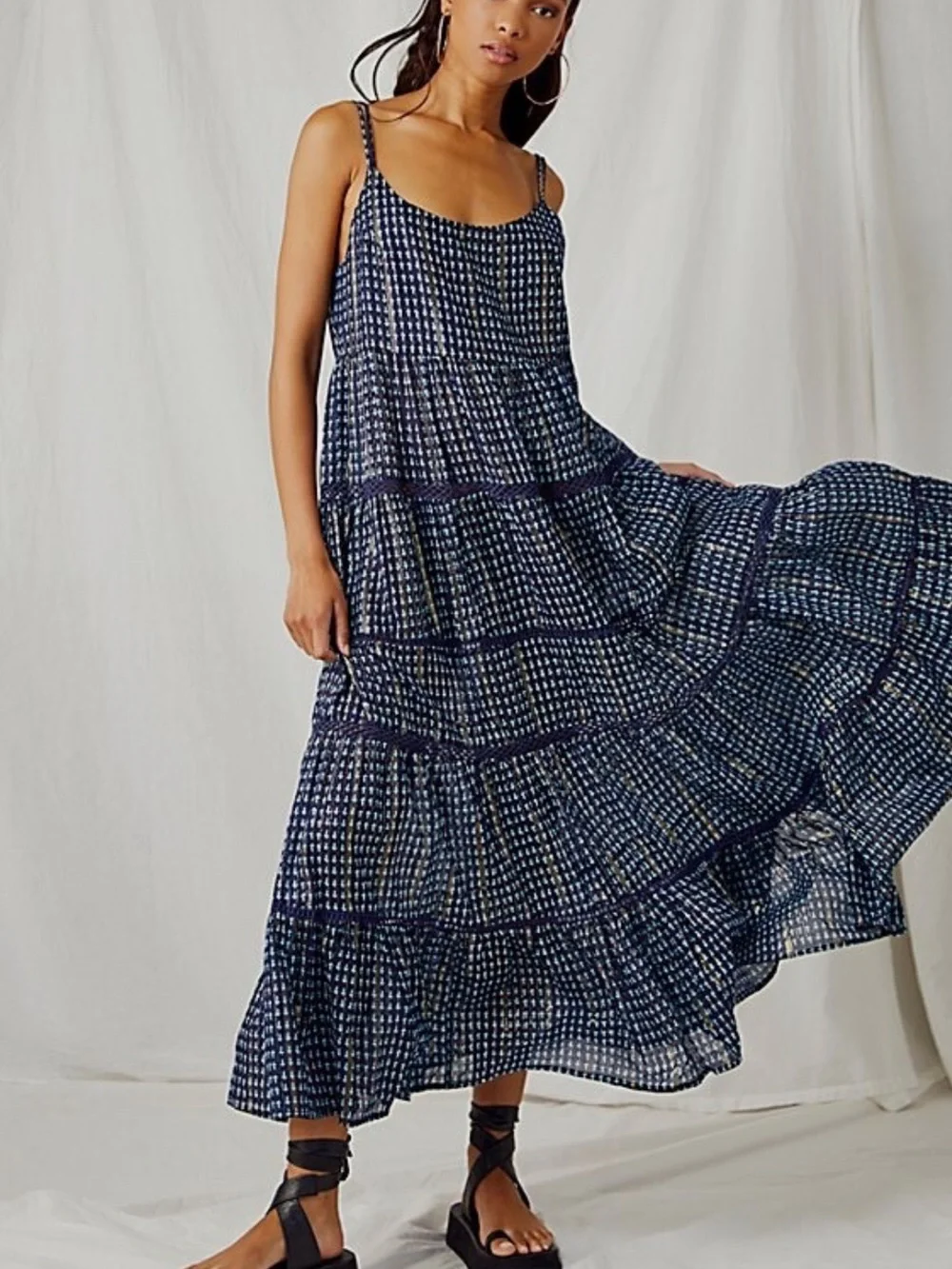Free People Midnight Dance Tiered Eclipse Maxi Dress